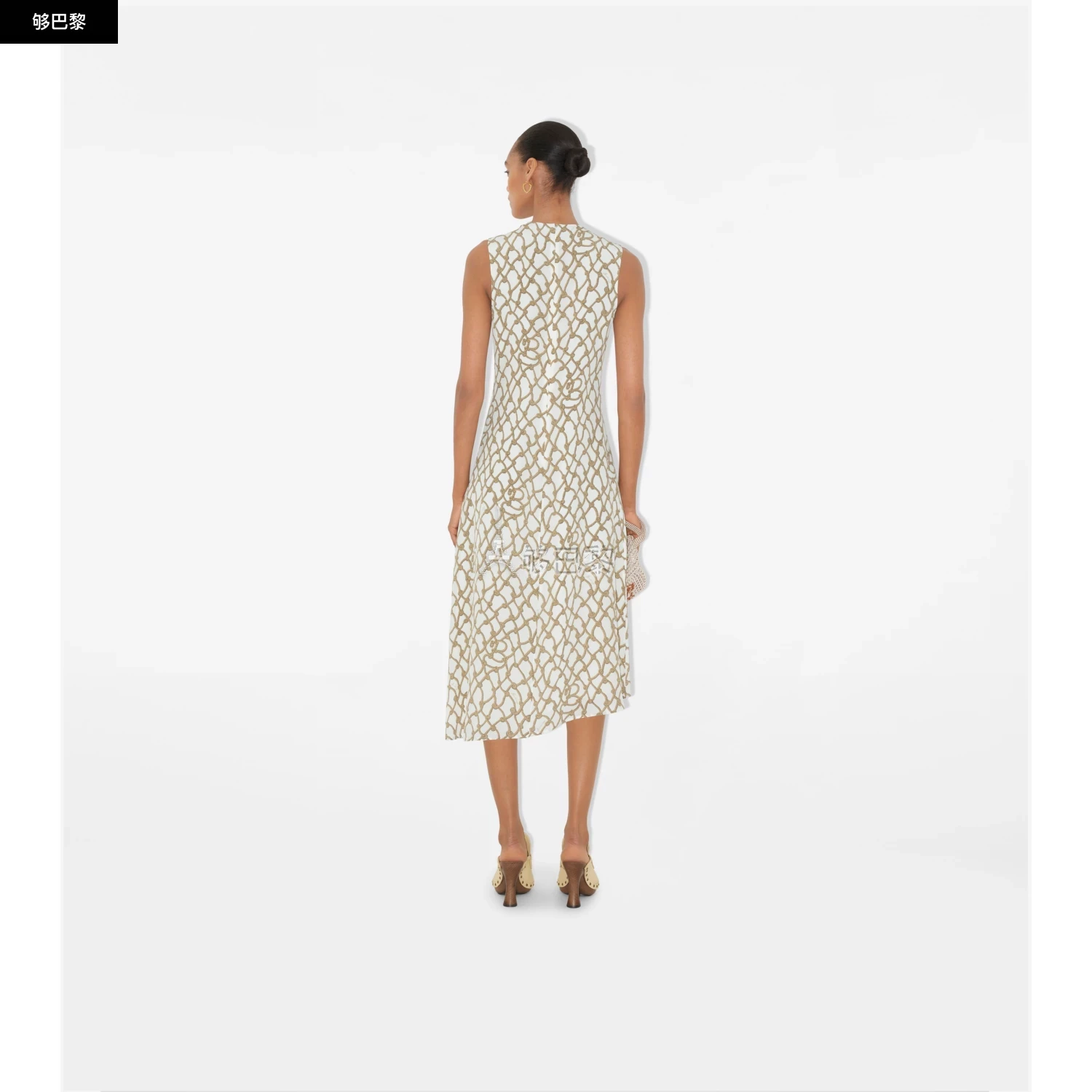 商品Burberry|【预售】 巴宝莉 25春夏 女士 连衣裙 扭结印花丝质连衣裙 81070301 ,价格¥14255,第6张图片详细描述