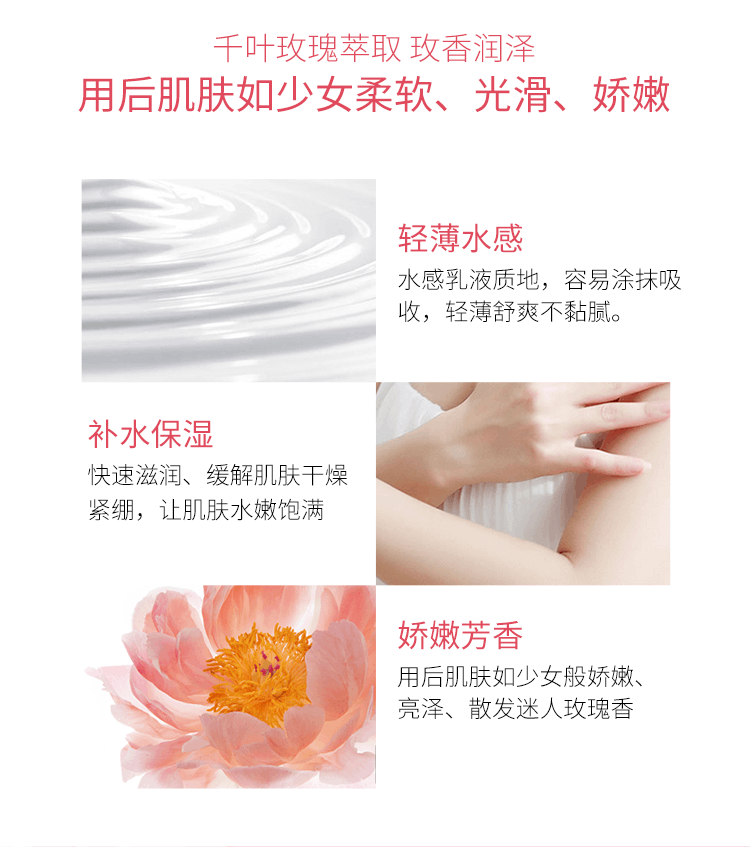 商品L'Occitane|欧舒丹玫瑰身体乳液250ml 身体润肤乳柔肤乳 滋润保湿,价格¥215,第3张图片详细描述