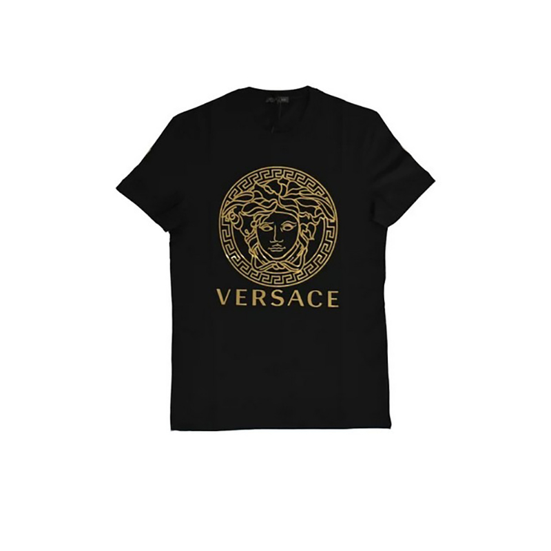 商品Versace|【现货】范思哲 男士黑色纯棉Logo印花短袖T恤A89497S_A230901_A2003,价格¥1666,第2张图片详细描述