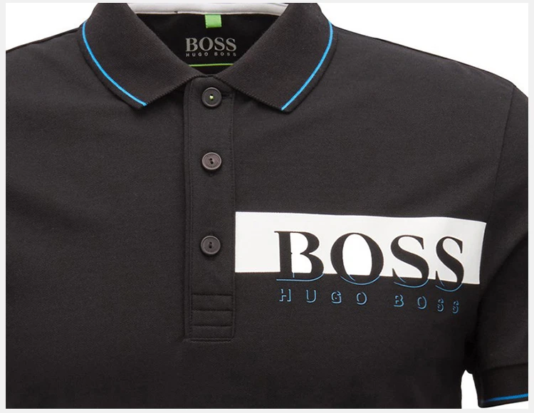 商品Hugo Boss|Hugo Boss 雨果博斯 男士棉质混纺logo印花时尚修身短袖POLO衫 PAULE-PRO-50389022-001,价格¥1025,第5张图片详细描述