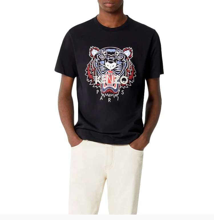 商品Kenzo|Kenzo 高田贤三 男士黑色虎头图案T恤 FA55TS0504YA-99,价格¥940,第7张图片详细描述