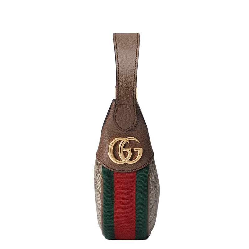 商品Gucci| GUCCI/古驰 Ophidia GG系列 女士迷你米色乌木色帆布配皮半月形单肩腋下包65855196IWG8745,价格¥7006,第7张图片详细描述