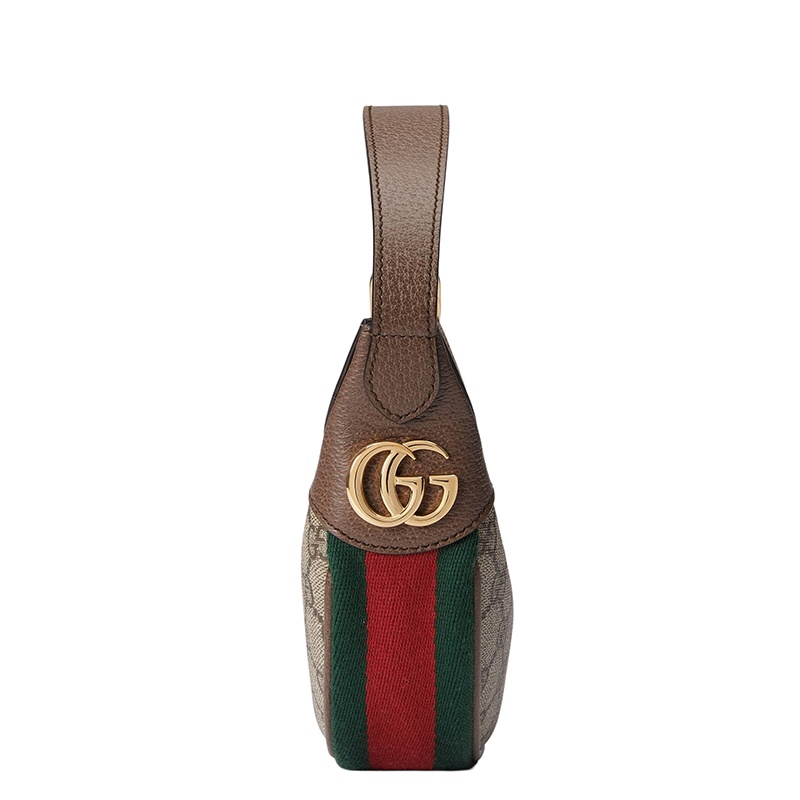 商品Gucci| GUCCI/古驰 Ophidia GG系列 女士迷你米色乌木色帆布配皮半月形单肩腋下包65855196IWG8745,价格¥6624,第7张图片详细描述