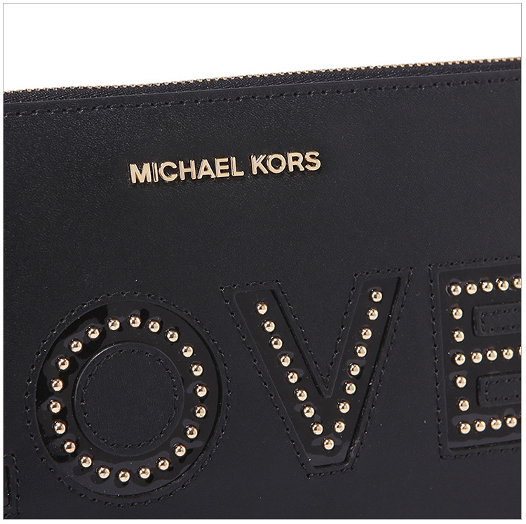 商品Michael Kors|Michael Kors 迈克高仕 黑色牛皮英文女士手拿包 32H7GFDW2O-BLACK,价格¥587,第10张图片详细描述