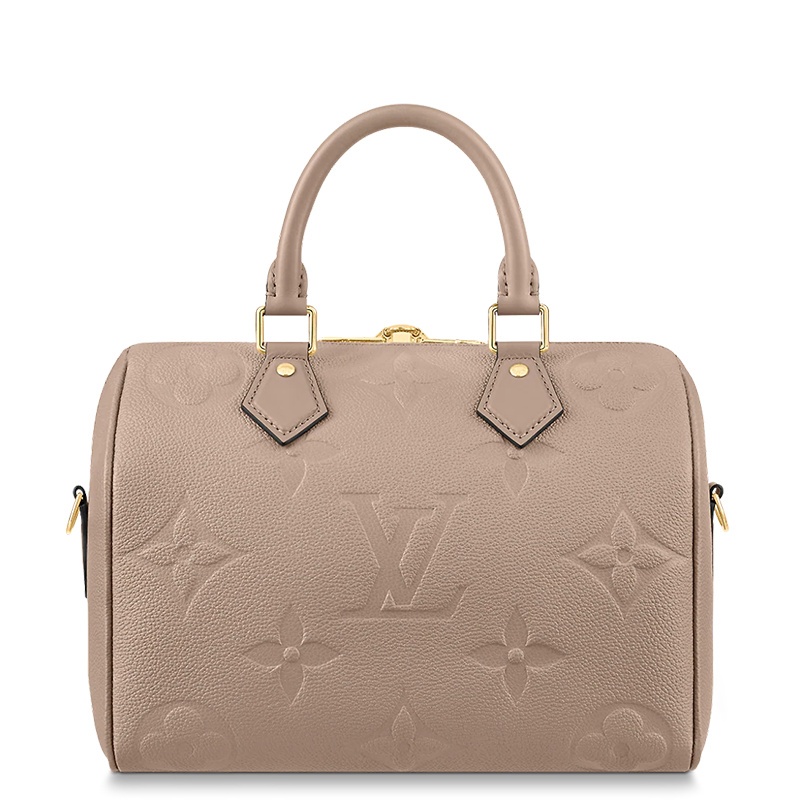 商品Louis Vuitton|【预售十天】Louis Vuitton/路易威登 SPEEDY 25系列 女士鸽子灰压纹粒面牛皮老花压花金扣单肩斜挎手提包M59273,价格¥19704,第5张图片详细描述