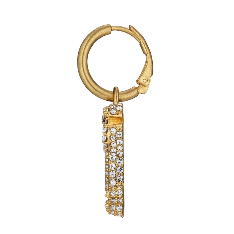 商品Gucci|GUCCI/古驰 金色金属水晶双G图案钥匙形吊坠耳环645624J1D508062,价格¥5152,第15张图片详细描述