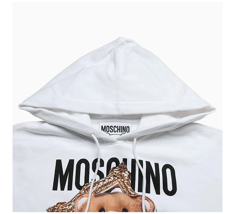 商品Moschino|MOSCHINO 女士白色印花棉质连帽卫衣 DA1710-0427-1001,价格¥1448,第6张图片详细描述