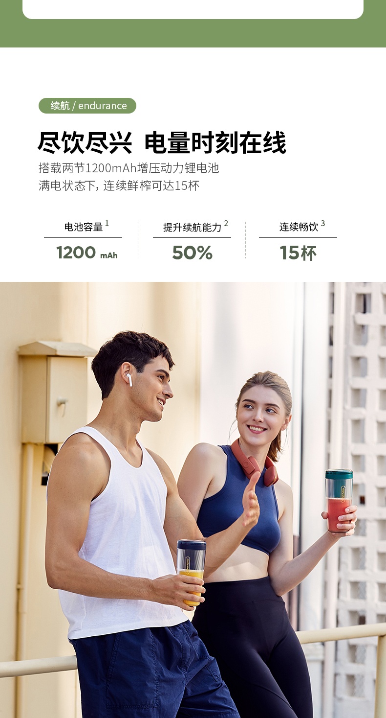 商品Morphy Richards|英国摩飞 榨汁杯 MR9800 无线充电迷你果汁杯便携式,价格¥303,第5张图片详细描述