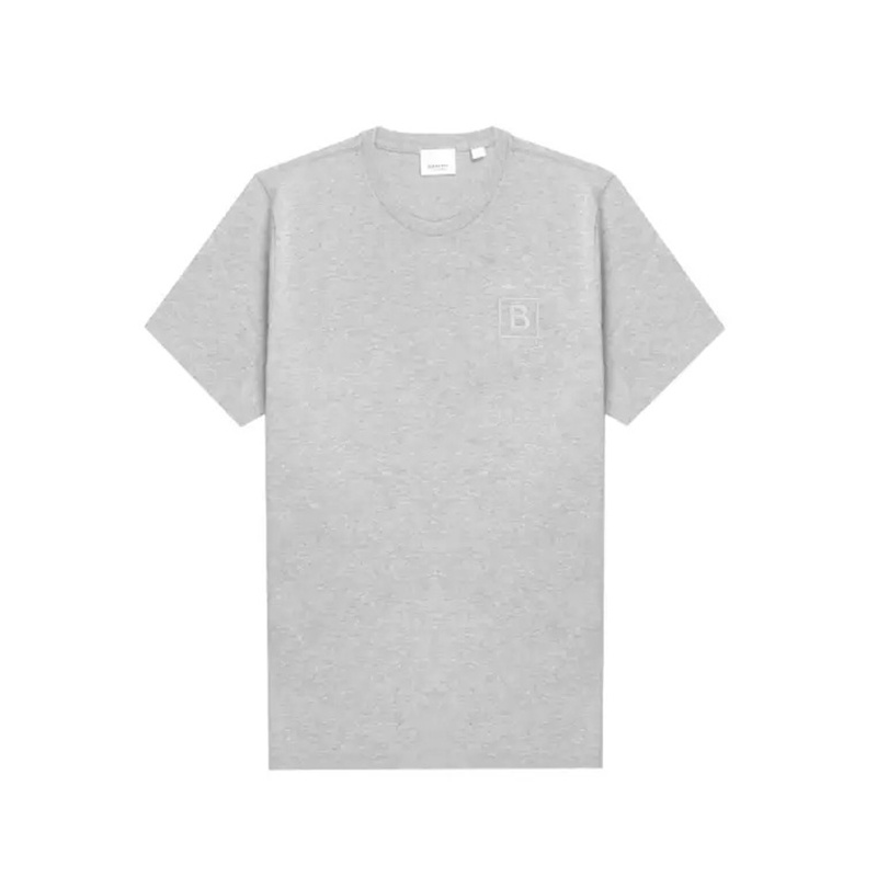 商品Burberry|BURBERRY/博柏利 男士浅灰色棉质B字刺绣徽标T恤80695361,价格¥727,第3张图片详细描述