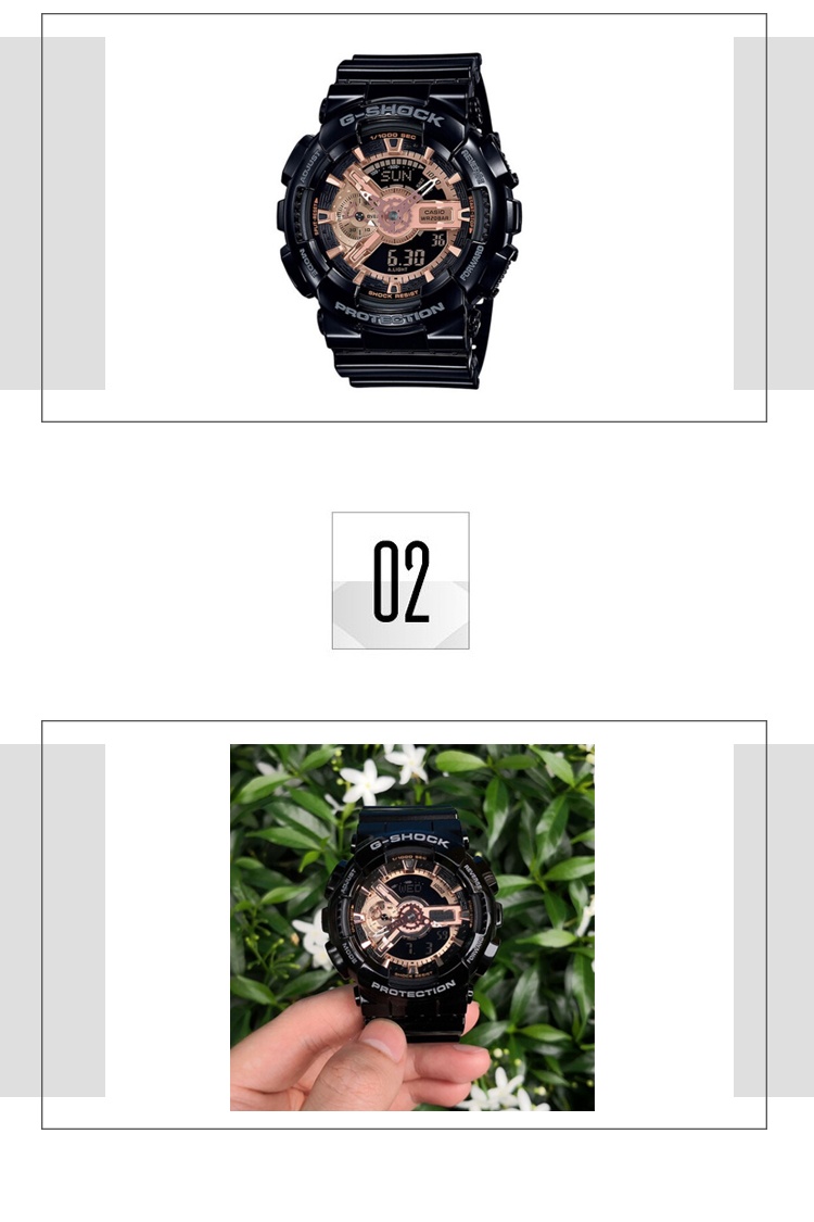 商品[国内直发] Casio|卡西欧（CASIO） G-SHOCK系利大表盘黑金电子防水防震多功能电子双显运动男女手表情人节礼物 新黑金GA-110MMC-1A-黑金-GA-110MMC-1A,价格¥1133,第3张图片详细描述