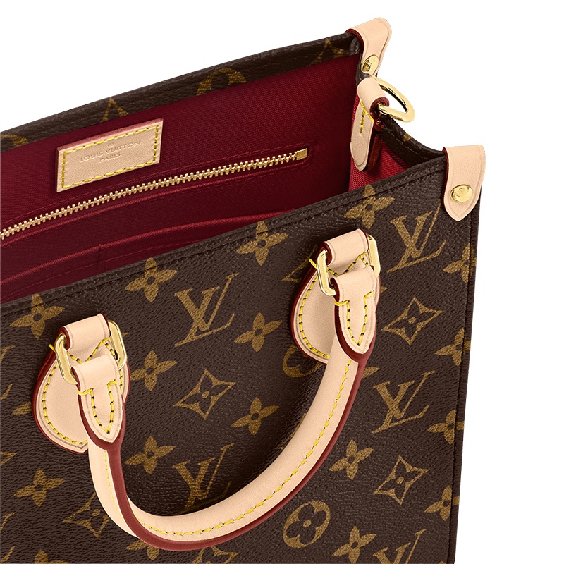 商品Louis Vuitton|【现货】路易威登 女士棕色帆布老花/粉色小牛皮手柄饰边可拆卸可调节肩带斜挎扁平包M46265,价格¥17109,第4张图片详细描述