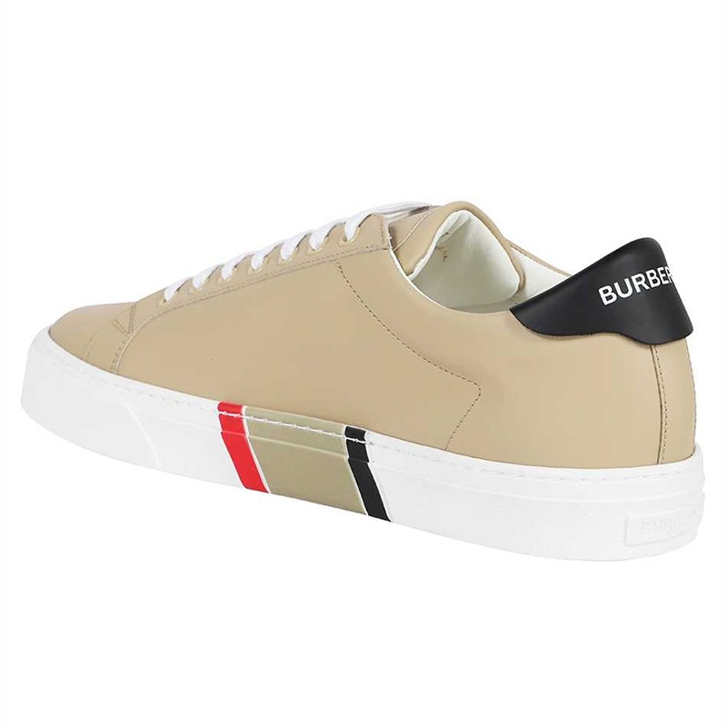 商品Burberry|奥莱 博柏利 男士皮革条纹装饰运动鞋(3色可选）,价格¥3201,第7张图片详细描述