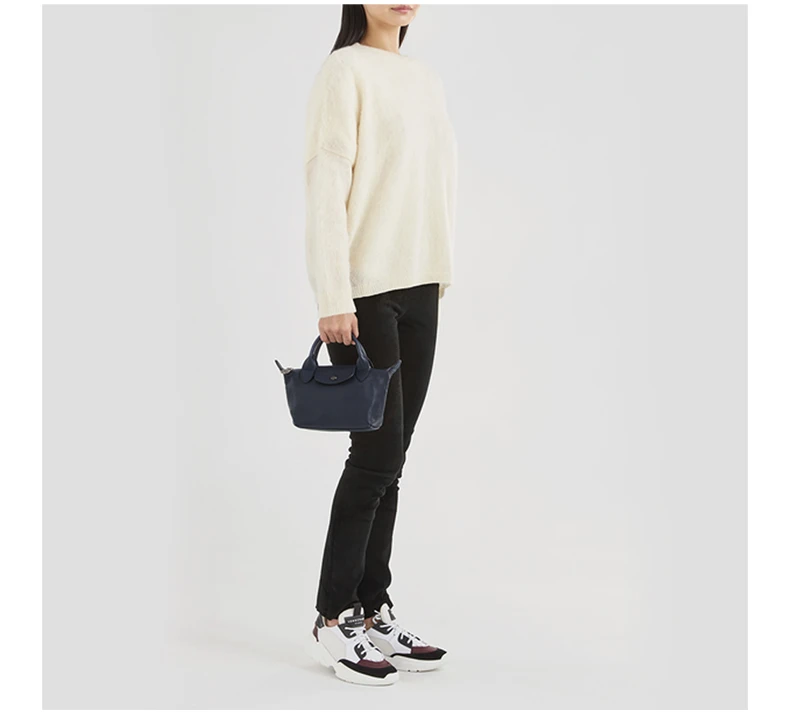 商品Longchamp|LONGCHAMP 女士海军蓝羊皮mini手提斜挎包 1500757556,价格¥1980,第7张图片详细描述