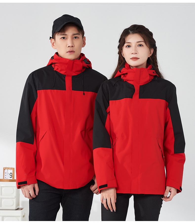 商品[国内直发] GLENVINTEN|2023新款户外冲锋衣三合一单层春夏两件套男女同款软壳防风登山服套装,价格¥370,第30张图片详细描述