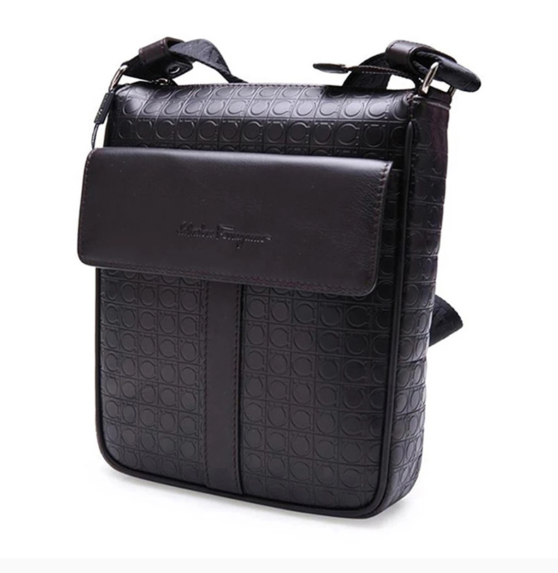 商品[国内直发] Salvatore Ferragamo|SALVATORE FERRAGAMO 拼色男士单肩包 24-9489-0554154,价格¥9428,第4张图片详细描述