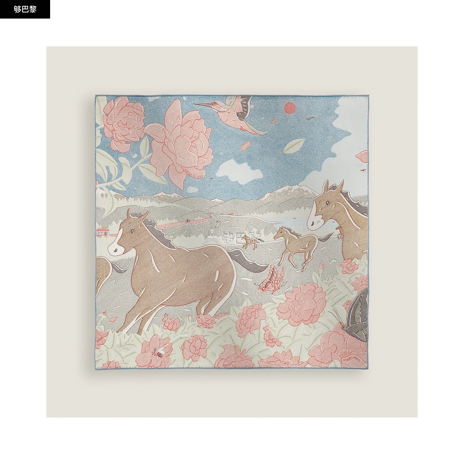 商品Hermes|【预售】 爱马仕 25春夏 女士 丝巾 Carré 70 Ivresse Au Vent H984122S 03 ,价格¥4690,第2张图片详细描述