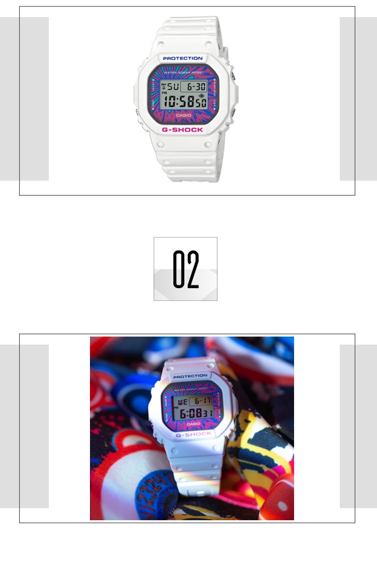 商品[国内直发] Casio|卡西欧（CASIO）男表G-SHOCK系列小方块男士防水防震多功能运动手表石英表 DW-5600DN-7-白色-DW-5600DN-7,价格¥745,第3张图片详细描述