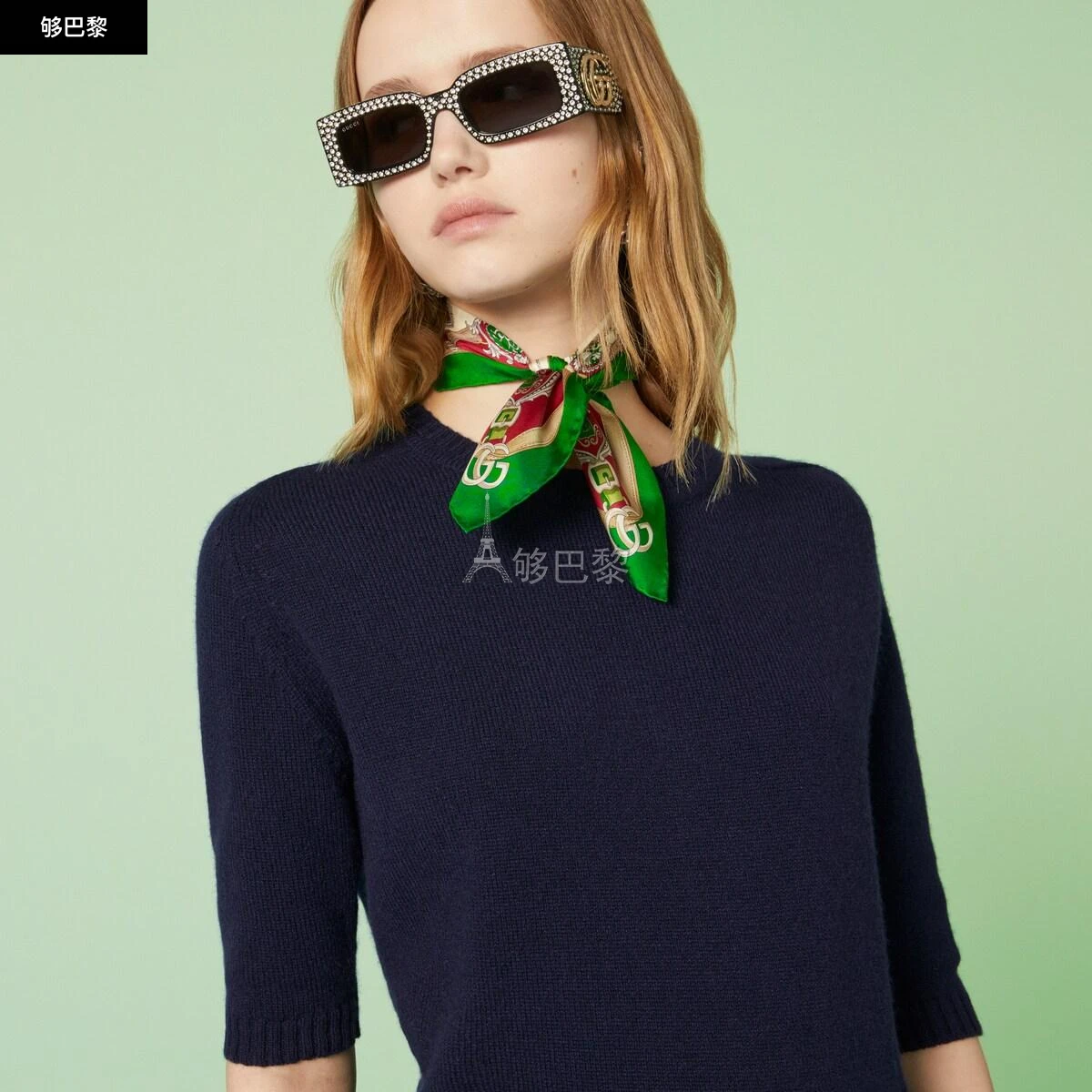 商品Gucci|【预售】 古驰 25春夏 女士 针织衫 超细羊毛上衣 731061 XKCZ3 4330 ,价格¥8814,第6张图片详细描述