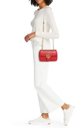 商品Gucci|GG Marmont Matelassé 小号链条包,价格¥14786,第4张图片详细描述