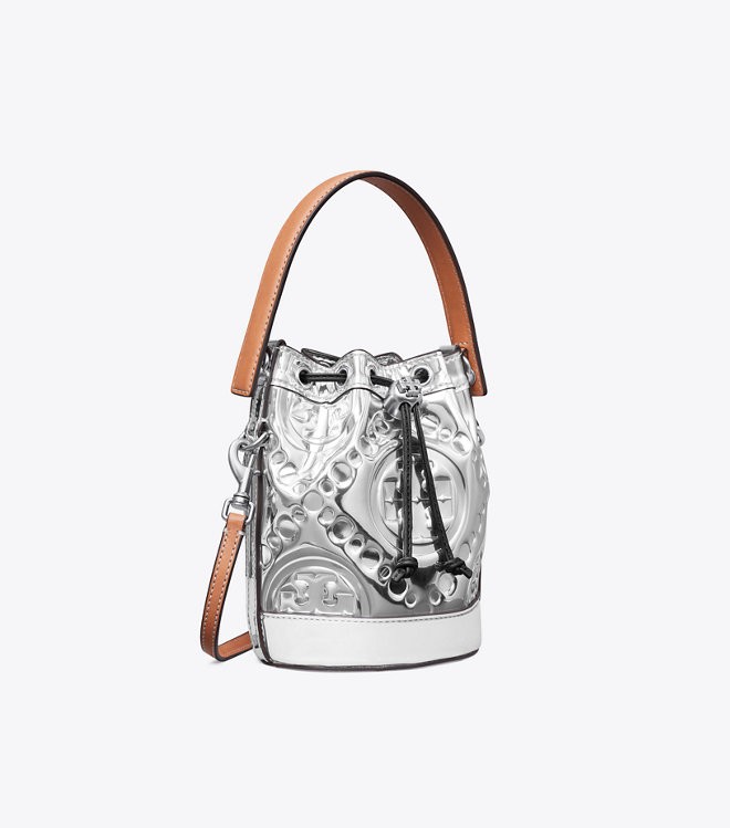 商品Tory Burch|汤丽柏琦T MONOGRAM 迷你撞色压花水桶包（香港仓发货）,价格¥2548,第27张图片详细描述