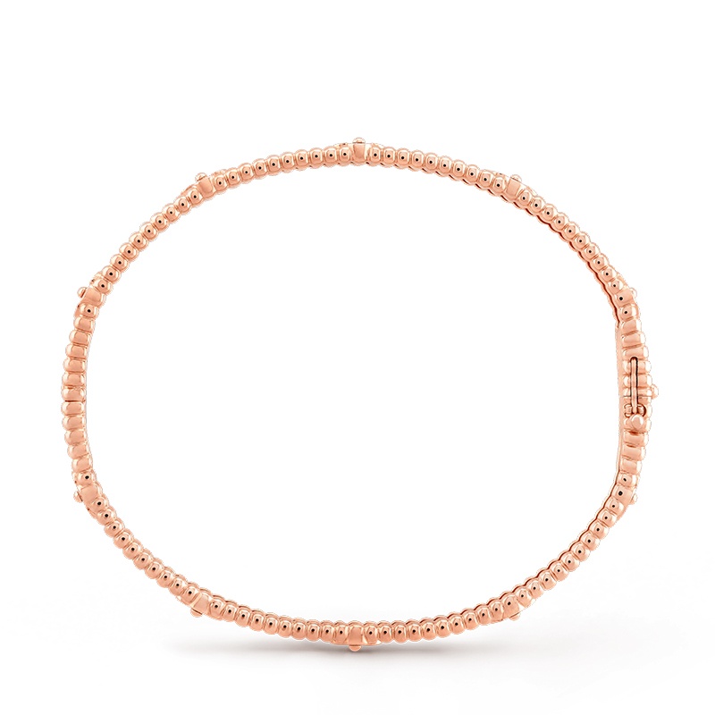 商品Van Cleef & Arpels|Van Cleef & Arpels/梵克雅宝 Perlée sweet trèfles系列 18K金玫瑰金镶嵌钻石四叶草手镯VCARP6X200,价格¥137359,第3张图片详细描述