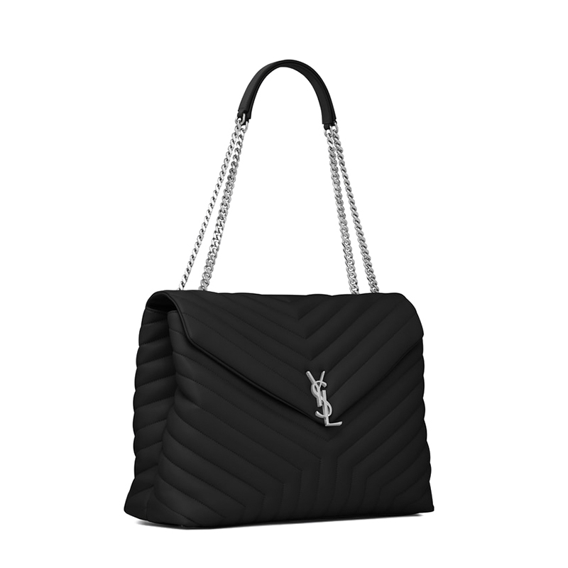 商品Yves Saint Laurent|SAINT LAURENT PARIS/圣罗兰 女士LOULOU大号小牛皮银链单肩包 574947DV7261000,价格¥21504,第6张图片详细描述