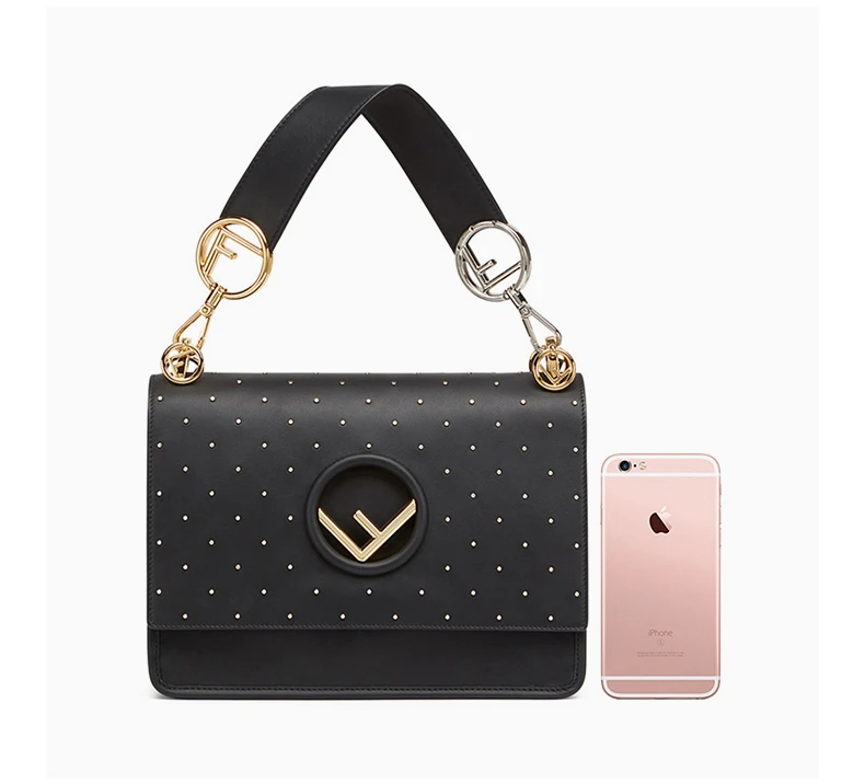 商品[国内直发] Fendi|Fendi 芬迪 女士黑色小牛皮手提单肩包 8BT284-A5P5-F0KUR,价格¥15203,第8张图片详细描述