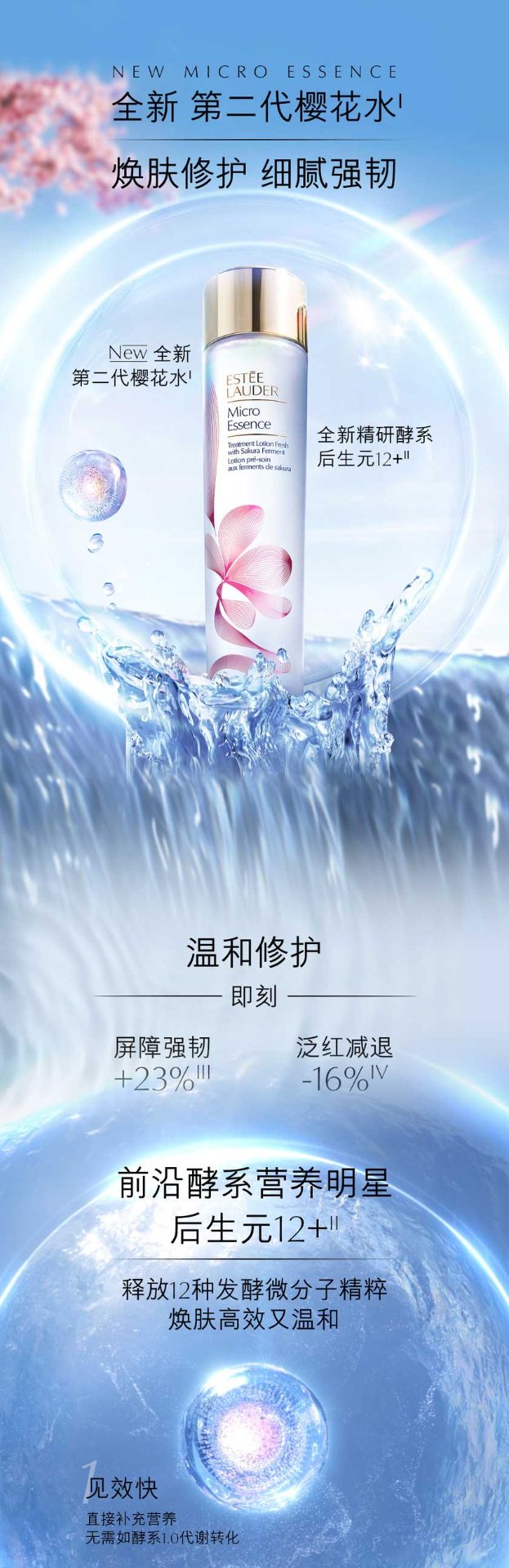 商品[国内直发] Estée Lauder|【免税店发货】雅诗兰黛樱花版微精华露双支装  200ml*2,价格¥1244,第1张图片详细描述