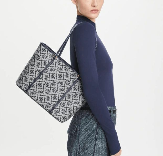 商品Tory Burch|汤丽伯奇女士T MONOGRAM拉链开合托特包单肩包子母包小号（香港仓发货）,价格¥2638,第11张图片详细描述