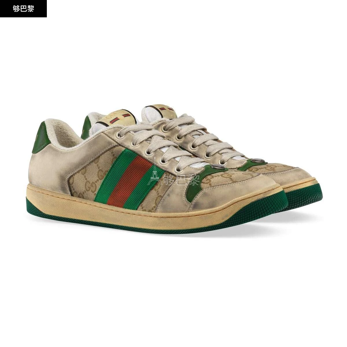 商品Gucci|【预售】 古驰 24秋冬 男士 休闲运动鞋 Screener系列男士皮革运动鞋 546551 9Y920 9666,价格¥8209,第5张图片详细描述