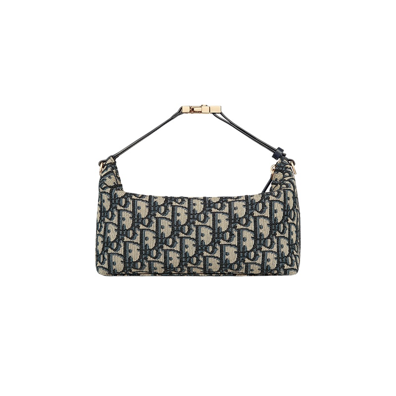 商品Dior|迪奥 Nomad DiorTravel女士中号蓝色提花帆布拉链开合手拿包 ,价格¥15423,第4张图片详细描述