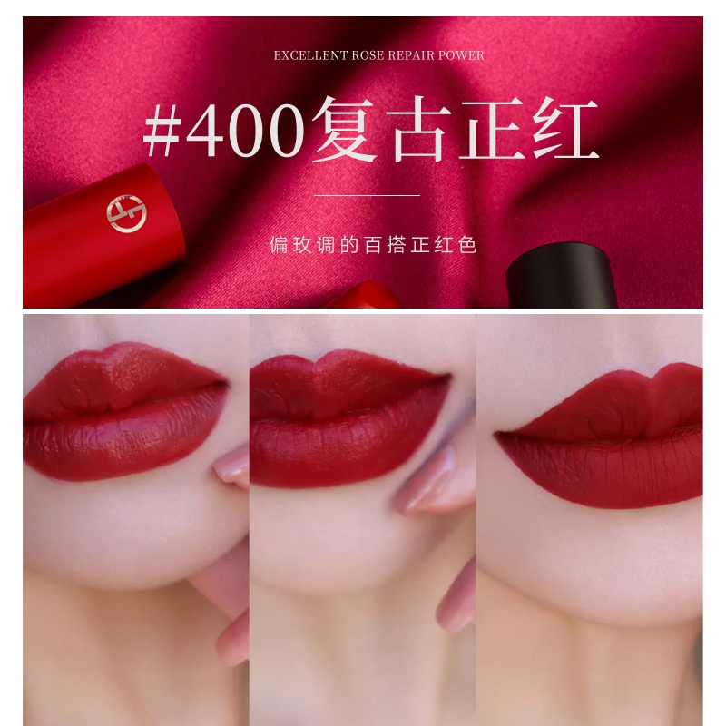 商品[国内直发] Armani|阿玛尼挚爱哑光唇膏口红#400,价格¥110,第4张图片详细描述
