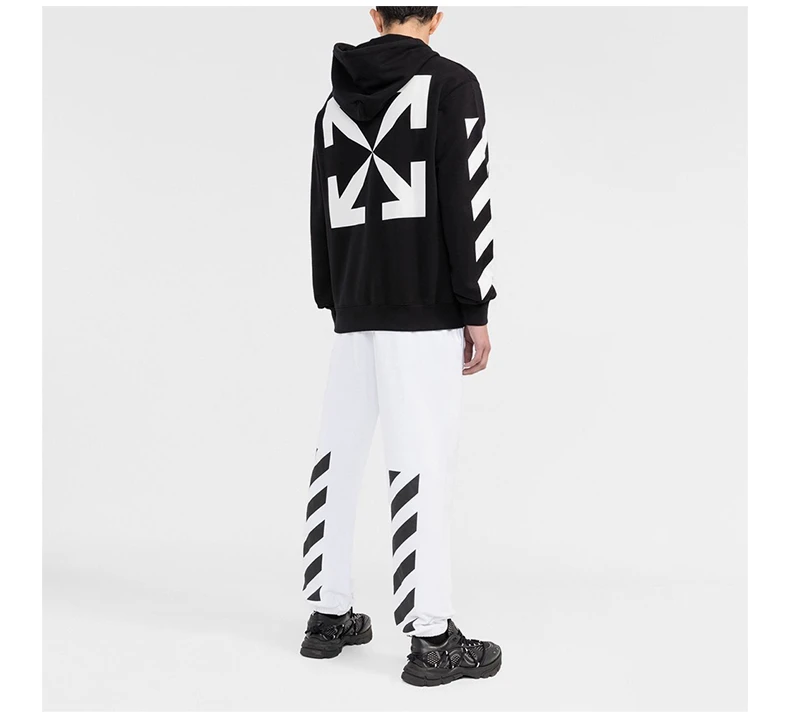 商品Off-White|OFF WHITE 男士黑色连帽卫衣 OMBB097C99FLE012-1001,价格¥3900,第6张图片详细描述