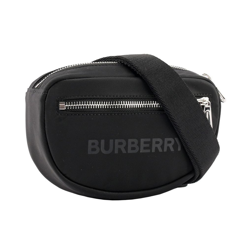 商品Burberry|BURBERRY/博柏利 现货 男士黑色前口袋拉链开合迷你尼龙腰包80528871,价格¥1038,第2张图片详细描述