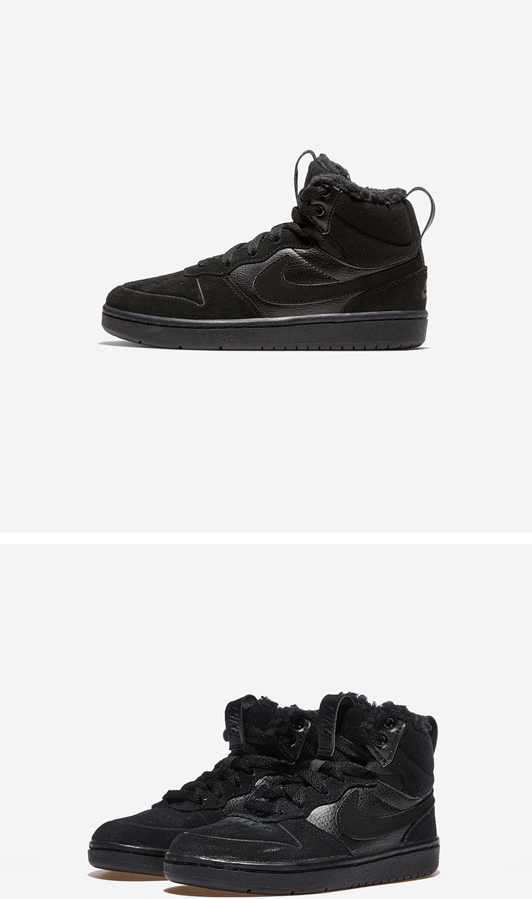 商品【预售商品15天发货】 NIKE|【Brilliant|包邮包税】耐克 COURT BOROUGH MID 2 BOOT BP 儿童  靴子 毛靴  CQ4026 001,价格¥272,第2张图片详细描述