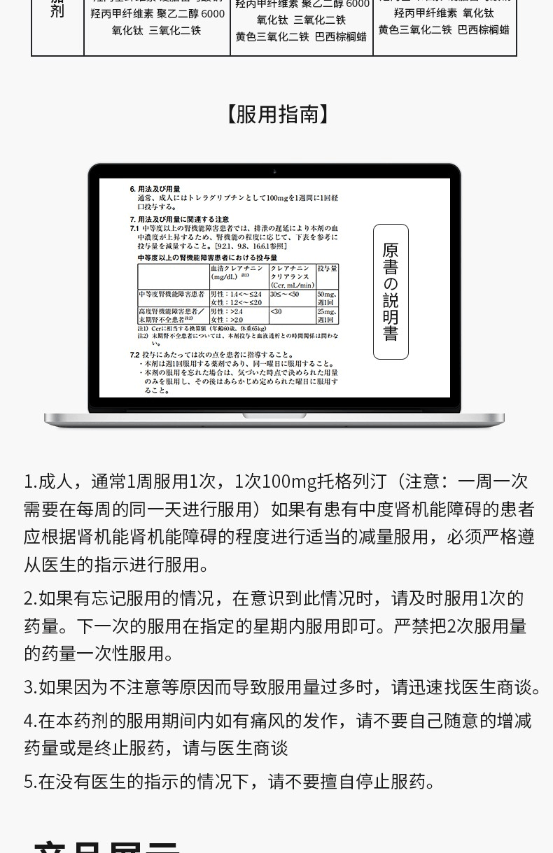 商品Hisamitsu|【日本直邮】日本原装进口 武田薬品 二型糖尿病药 曲格列汀琥珀酸盐片,价格¥1665,第6张图片详细描述