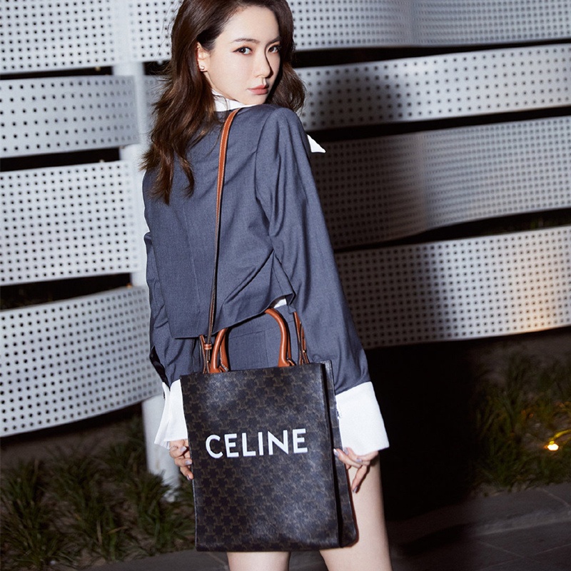 商品Celine|【现货】赛琳 19秋冬新款 CABAS TRIOMPHE帆布小号竖款手提单肩包 191542BZK.04LU,价格¥10936,第5张图片详细描述