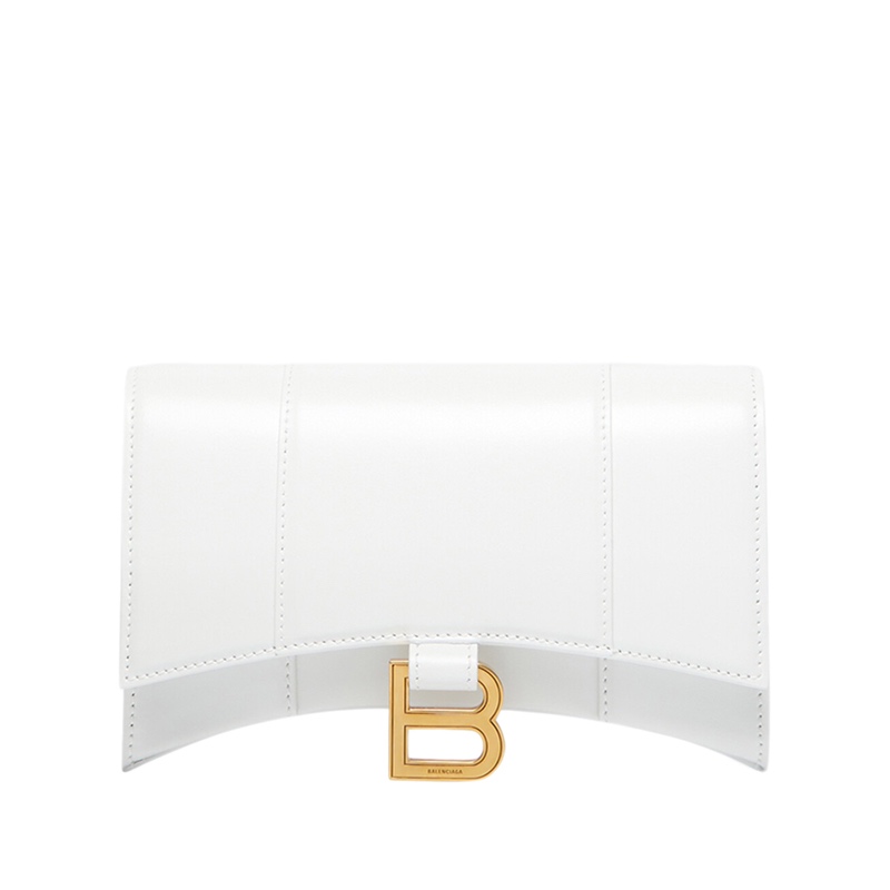 商品Balenciaga|Balenciaga/巴黎世家 HOURGLASS系列 女士迷你白色小牛皮金扣链条单肩斜挎沙漏型钱包6560501QJ4M9000,价格¥9444,第6张图片详细描述