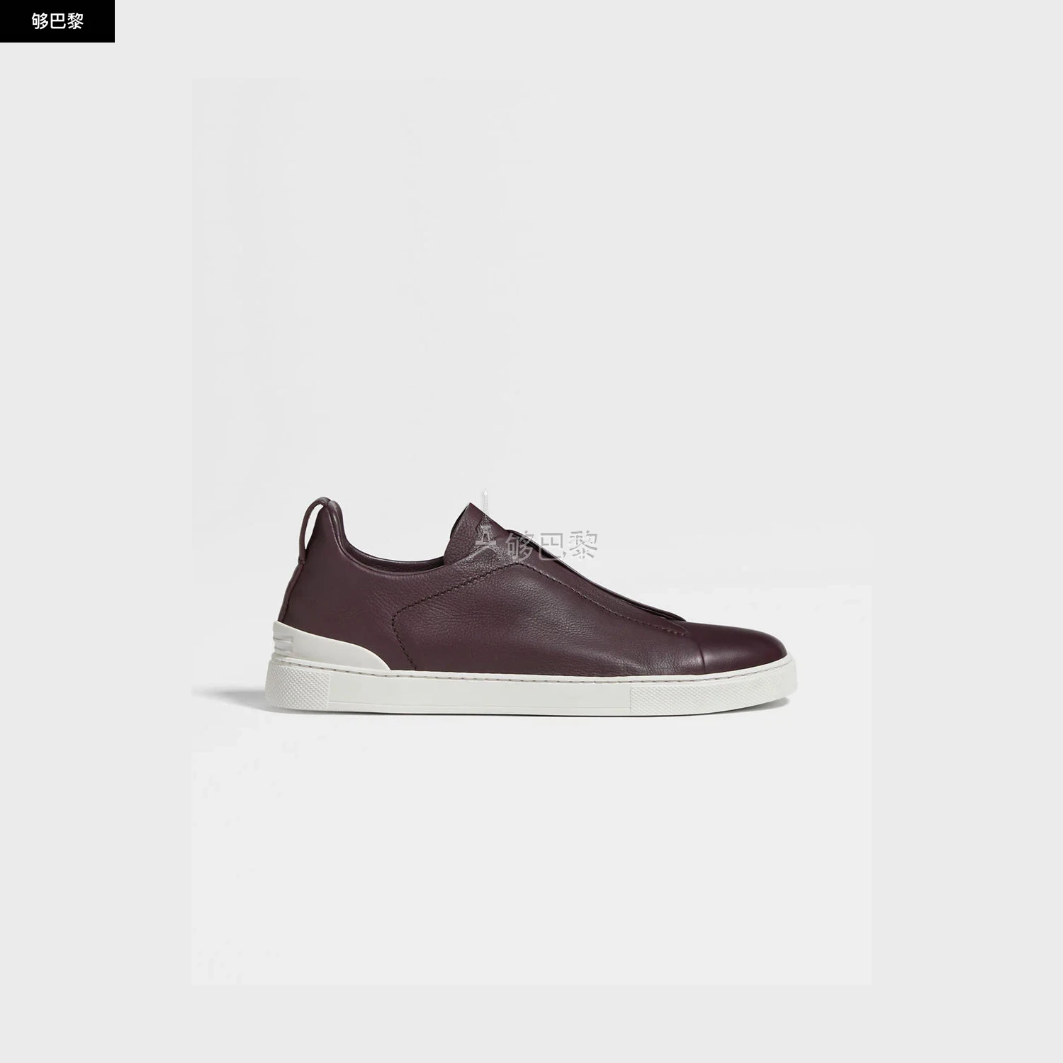 商品Zegna|【预售】 杰尼亚 25春夏 男士 休闲运动鞋 Dark Purple Triple Stitch™ SECONDSKIN Sneakers LHOTA-S5207Z-SBU,价格¥14857,第6张图片详细描述