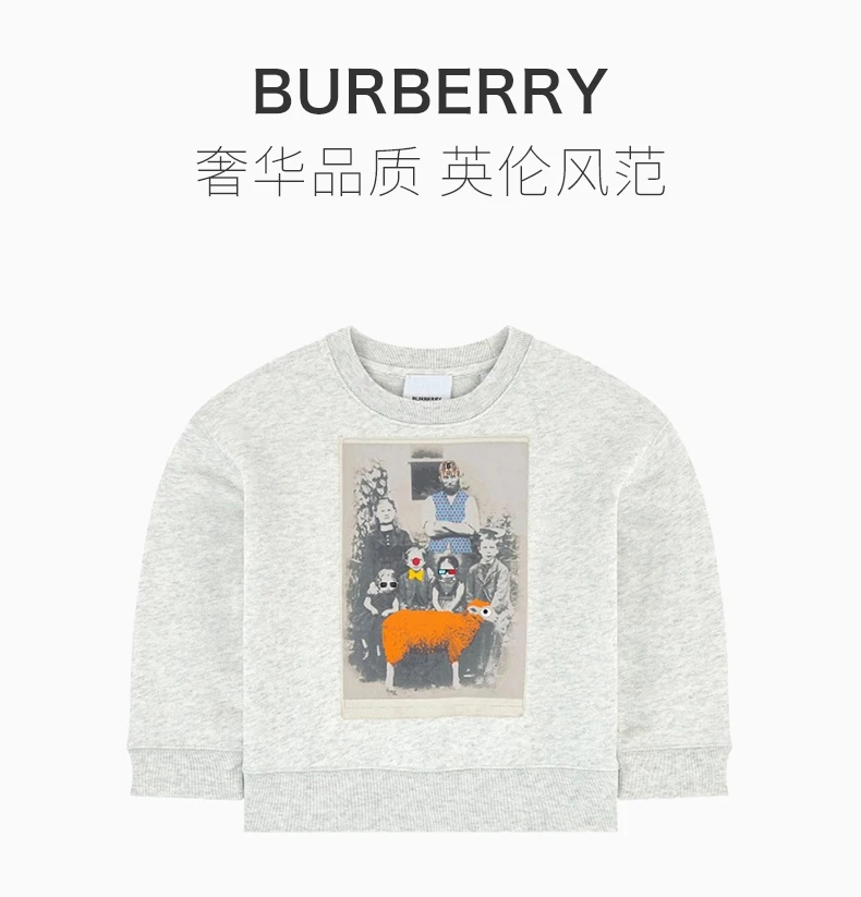 商品Burberry|BURBERRY 白色男童卫衣/帽衫 8026548,价格¥1759,第1张图片详细描述