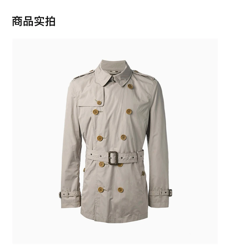 商品Burberry|BURBERRY 杏色男士风衣 3902158,价格¥5486,第4张图片详细描述