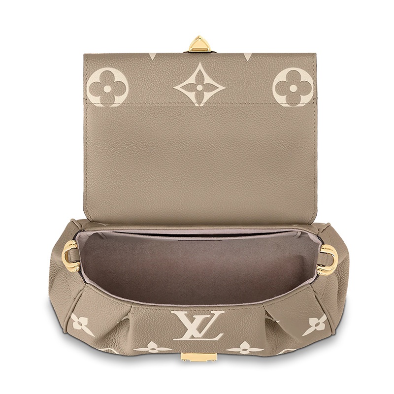 商品Louis Vuitton|预售十天 Louis Vuitton/路易威登 22春夏新款FAVORITE系列 女士大象灰/奶白色双色老花压纹粒面牛皮金扣金链单肩斜跨手提链条包M45836,价格¥21606,第5张图片详细描述