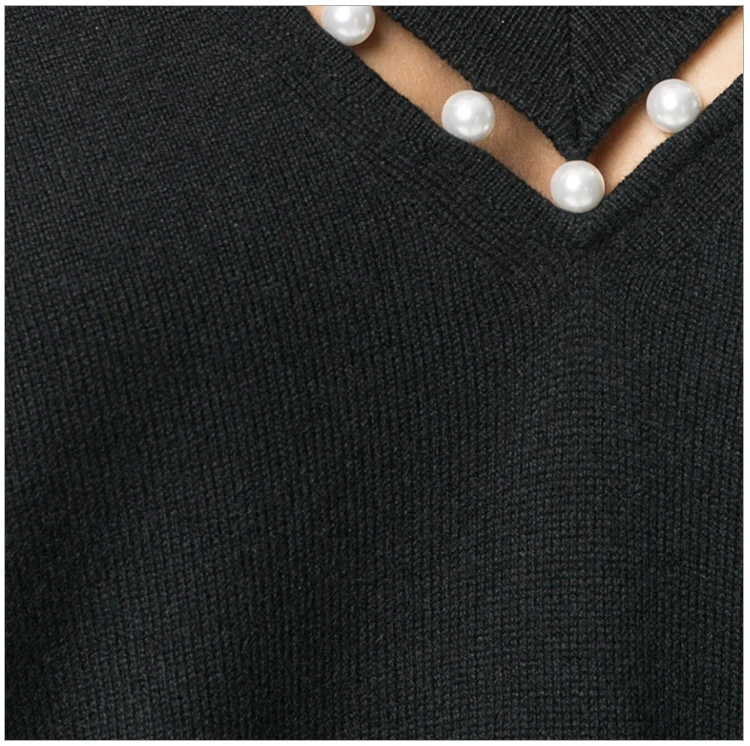 商品[国内直发] Givenchy|Givenchy 纪梵希 黑色羊毛丝羊绒V领女士长袖上衣 17X7845502-001,价格¥4919,第21张图片详细描述