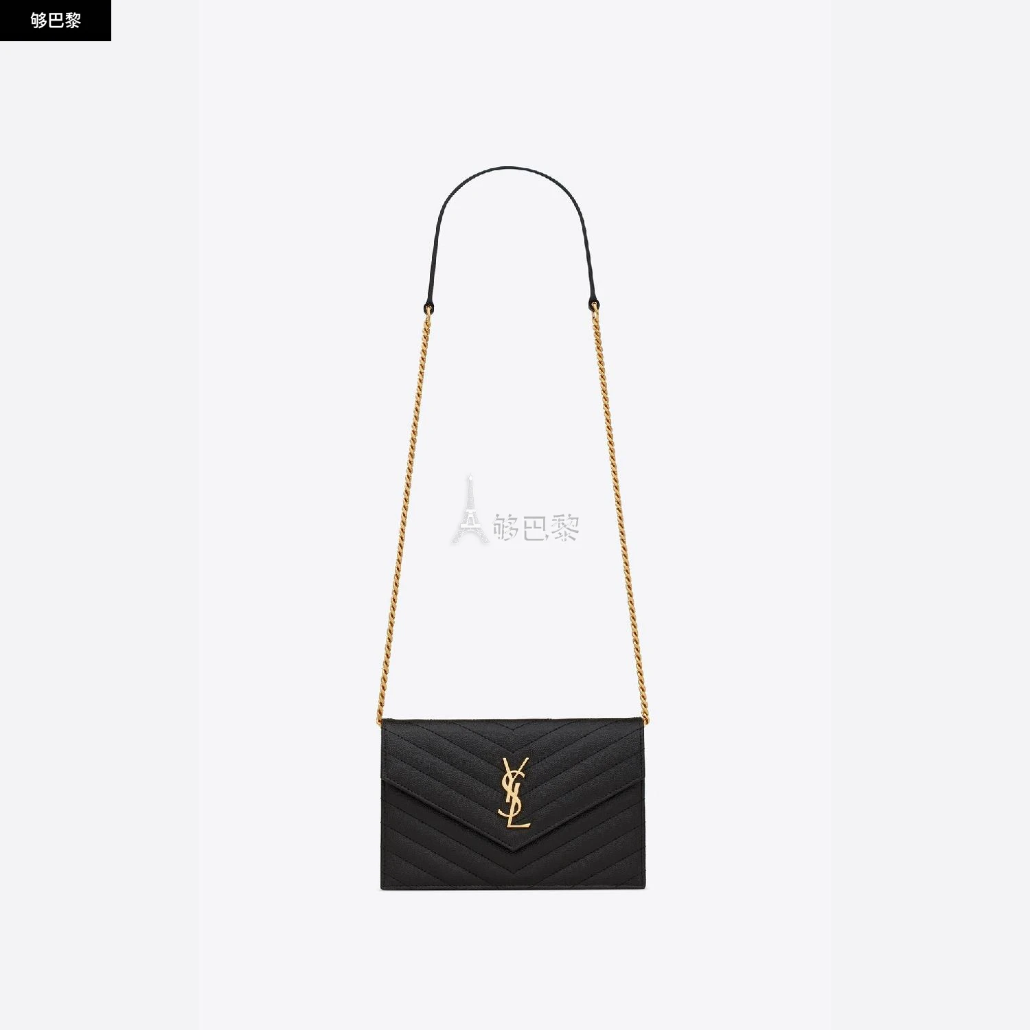 商品Yves Saint Laurent|【预售】 YSL圣罗兰 24秋冬 女士 单肩包 cassandre matelassé envelope chain wallet en cuir embossé grain de poudre 742920BOW011000,价格¥7012,第3张图片详细描述