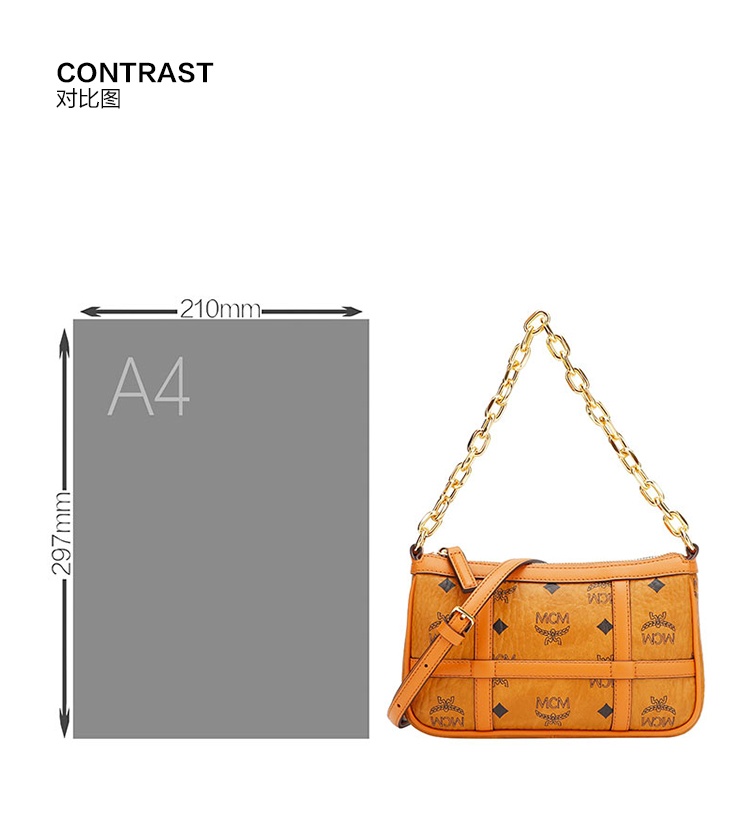 商品[国内直发] MCM|MCM女包经典款 女士Delmy Visetos 斜挎包 腋下包链条单肩包MWSBAER01CO001,价格¥3831,第5张图片详细描述