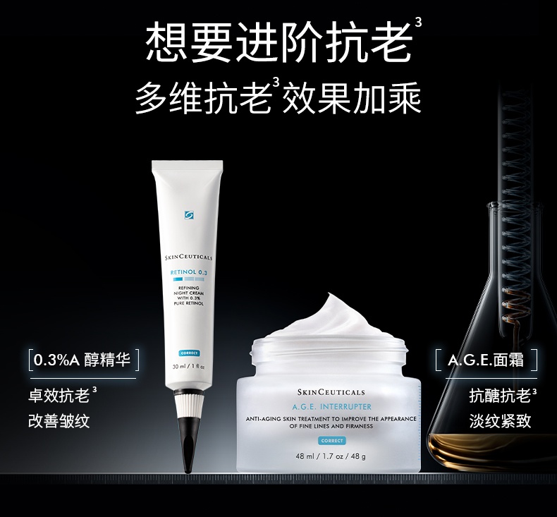 商品【原封正品】 SkinCeuticals|修丽可 AGE紧致塑颜面霜 4ml*3 玻色因淡纹抗初老 抗糖修护,价格¥288,第14张图片详细描述