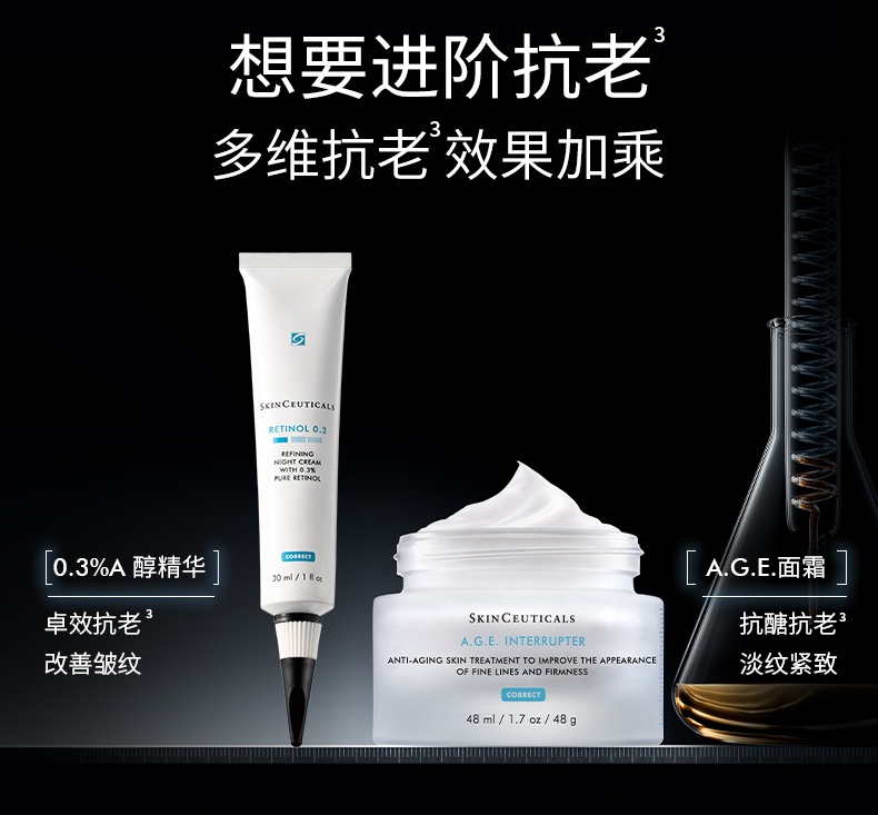 商品SkinCeuticals|修丽可 AGE紧致塑颜面霜 4ml*3 玻色因淡纹抗初老 抗糖修护,价格¥218,第14张图片详细描述