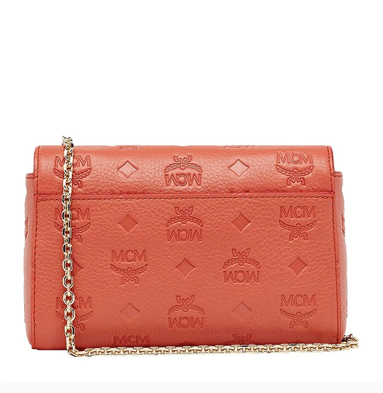 商品MCM|MCM 女士橘色字母印花链条包 MYZ8AME11PW,价格¥3085,第7张图片详细描述