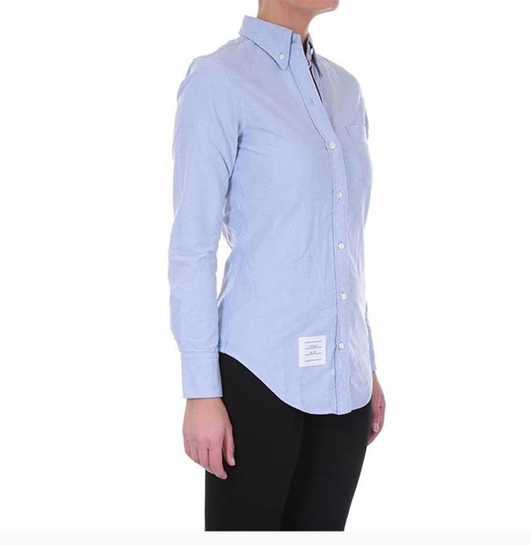 商品[国内直发] Thom Browne|Thom Browne 女士蓝色休闲衬衫 FLL005E-00139-480,价格¥2433,第5张图片详细描述