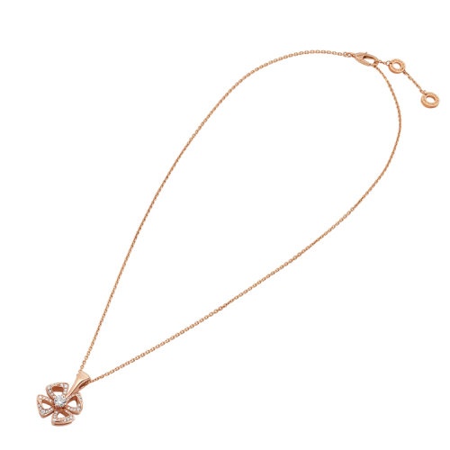 商品BVLGARI|  BVLGARI/宝格丽 FIOREVER系列 18K金玫瑰金镶嵌钻石镂空四叶草形状吊坠项链358156,价格¥28537,第3张图片详细描述